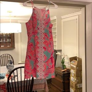 Lovebirds dress with eyelet trim